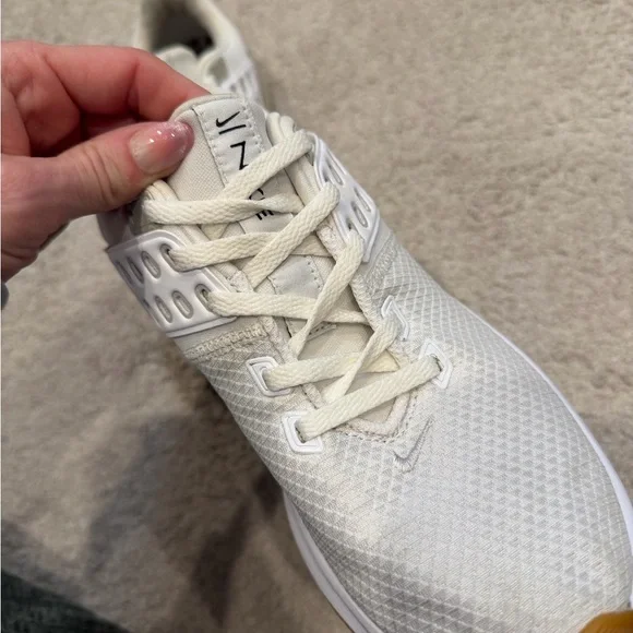 Nike Women’s White Athletic Sneakers with Leopard and Gold Swoosh - Picture 4 of 5